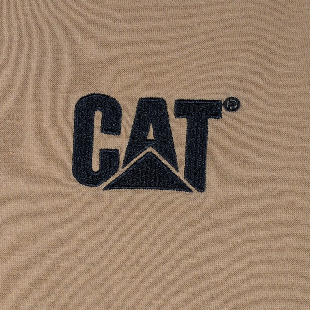 Caterpillar CAT Brown Pullover Hoodie Logo Sleeve Sweatshirt- Youth Med 10/12 - Picture 3 of 7